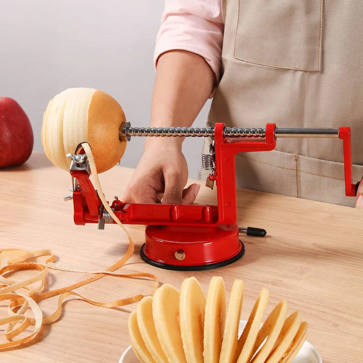 Kyaoayo - Pelador de manzana, pelador manual multifunción de acero inoxidable, peladores de frutas y verduras de 3 en 1, apto para cocinas de manzana, patata, verduras y frutas. osj0019300