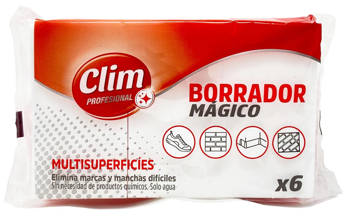 Clim Profesional. 60 Esponjas Mágicas Borra Manchas | Borrador para Limpiar Suciedad y Manchas en Paredes, Zapatillas, Muebles, etc | Limpieza Fácil con Melamina sólo Humedecer con Agua