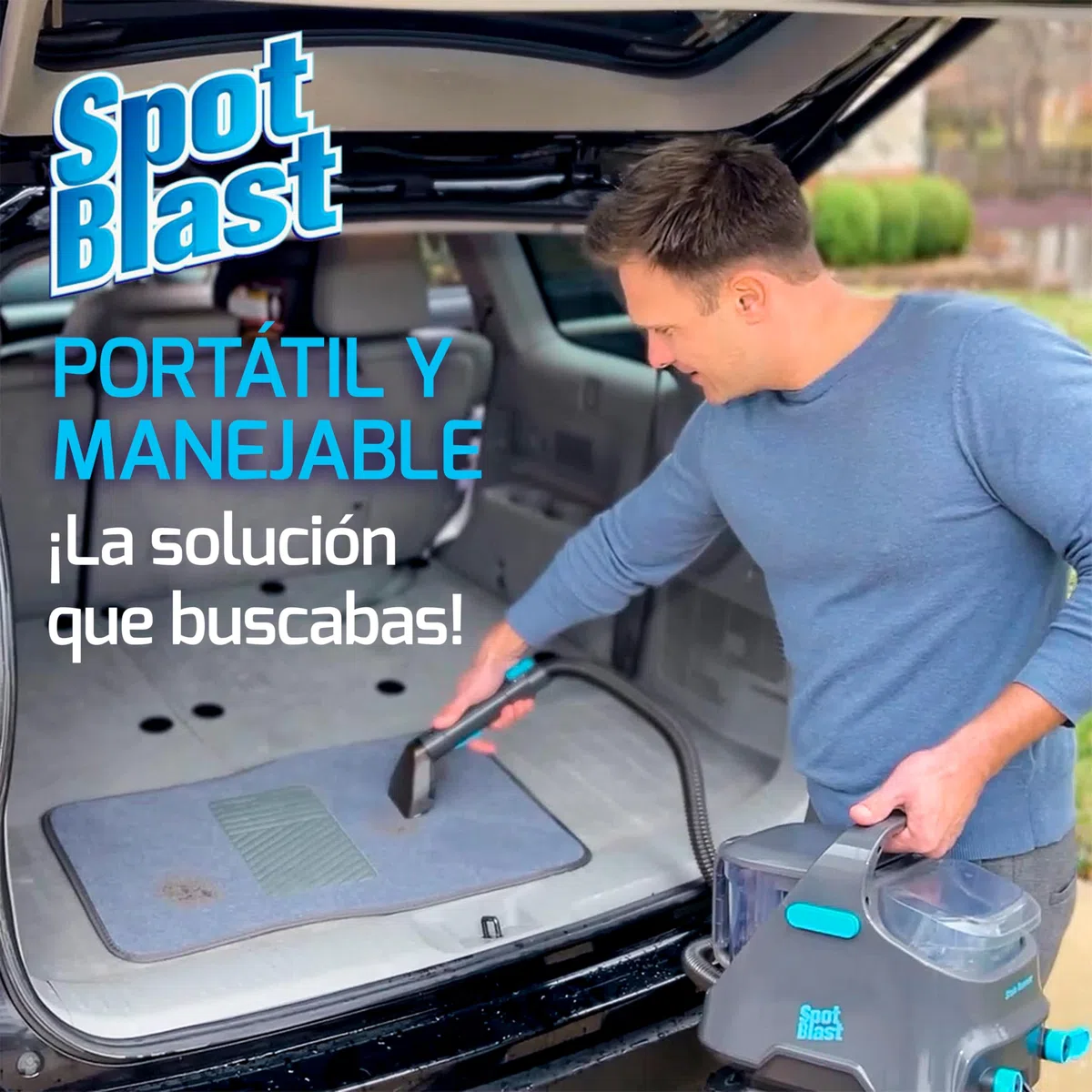 SPOT BLAST Aspirador Limpiador de Tapicerías 3 en 1 650W – Limpia Manchas en Sofás, Alfombras, Colchones, Asientos del Coche – Depósitos de Agua Limpia/Sucia Extraíbles, Portátil y Potente