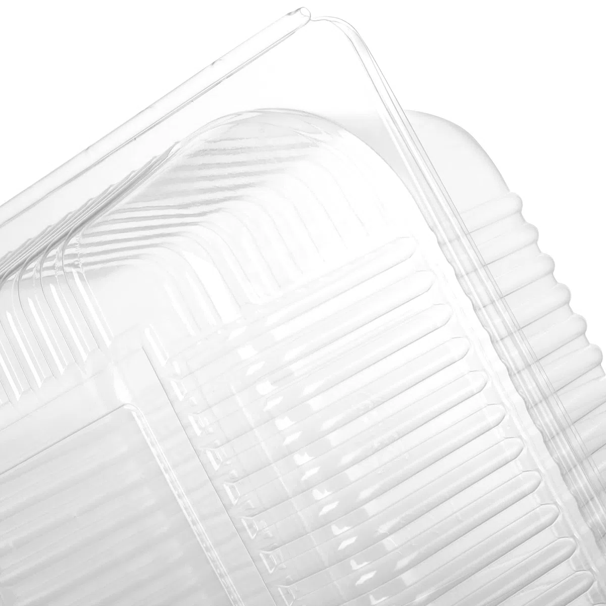100 cajas individuales de 5.3 pulgadas, cajas cuadradas transparentes apilables de plástico para porciones, magdalenas, hamburguesas, ensalada, pastelería
