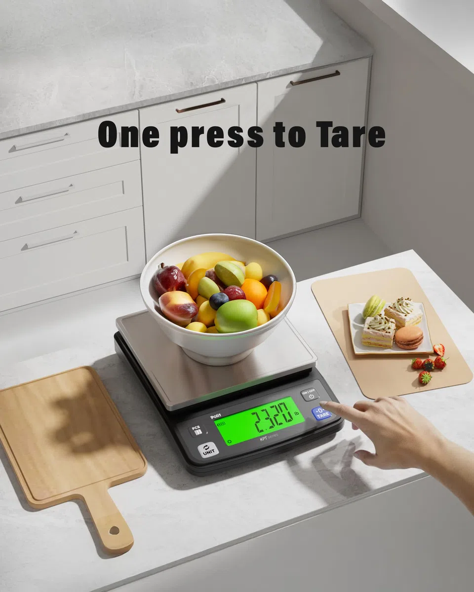 Polit Báscula digital de cocina KPT EVO, 13 lb/6 kg, peso gramos, 0,5 g, precisión, acero inoxidable con pantalla LCD, recargable, función de tara, 4 unidades para hornear y cocinar