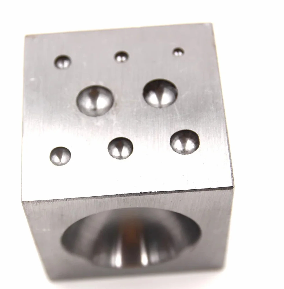 Bloque cuadrado con cavidades de acero pulido de alto carbono, 5 x 5 cm, bloque de acero para hacer joyas