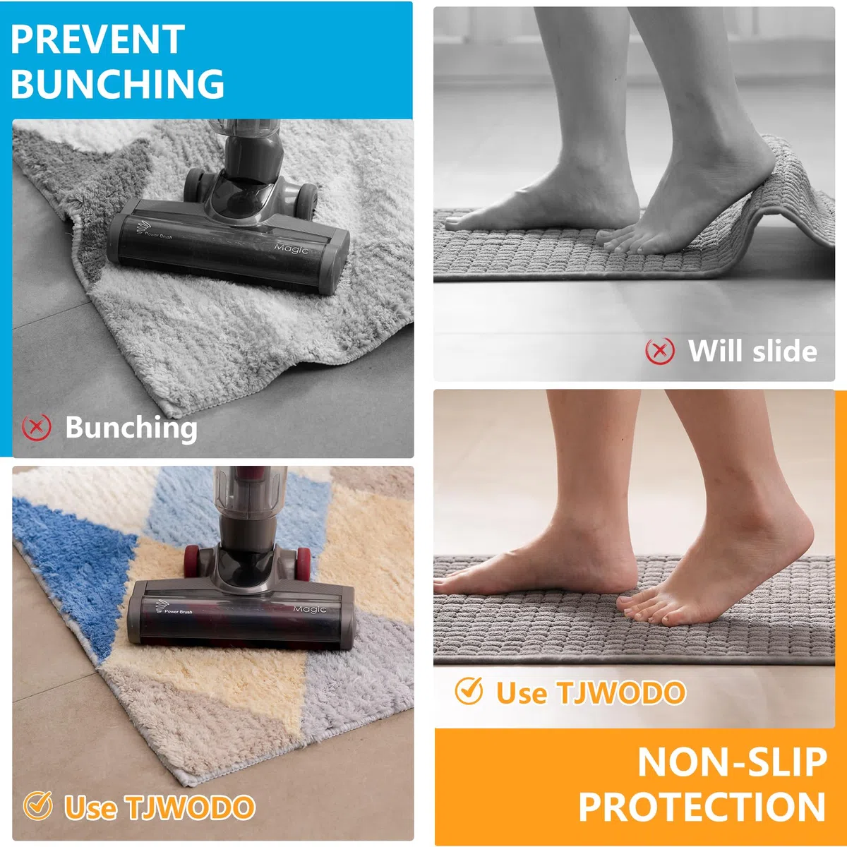 Almohadilla antideslizante de 12 x 15 pies para suelos de madera dura, azulejos y alfombras, almohadillas antideslizantes para mantener las alfombras seguras y en su lugar, protege los suelos,