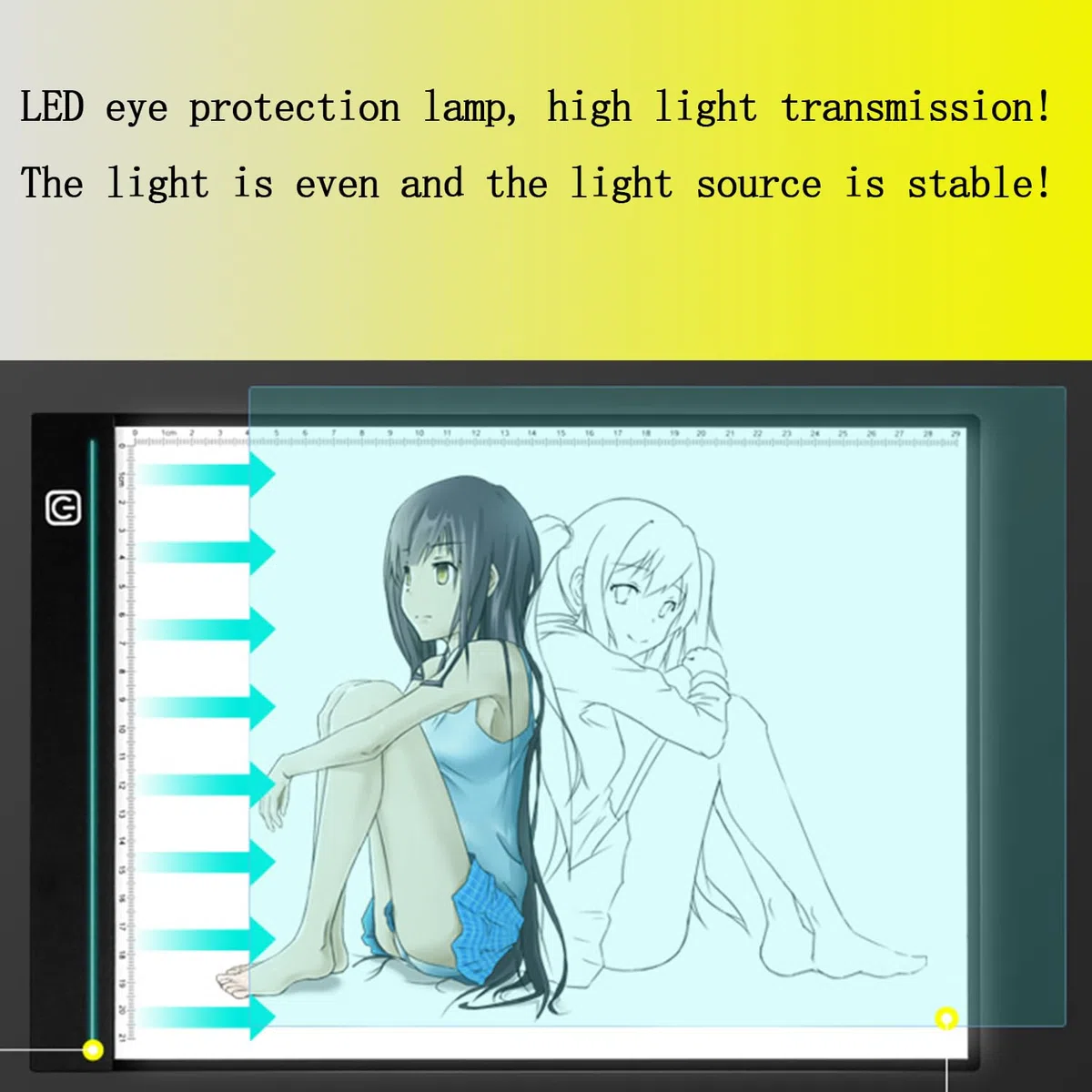 Caja de Luz Para Calcar,LED Light Tracing Pad,Dibujo Copiadora Escritorio Protección Ojos Diseño A4 Tacto Ligereza Ajustable Inteligente para el artista Cartón Hacer Sketch Diseño(profesional)