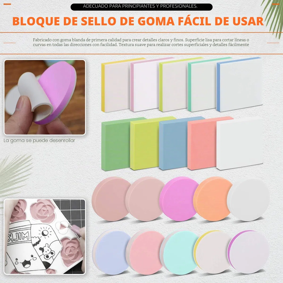 Juego de 22 bloques de tallado de sellos de goma mixtos con cuchillos de trinchar y piedra de afilar, kit de bloques de tallado para impresión, álbumes de recortes, esculpir, estampado