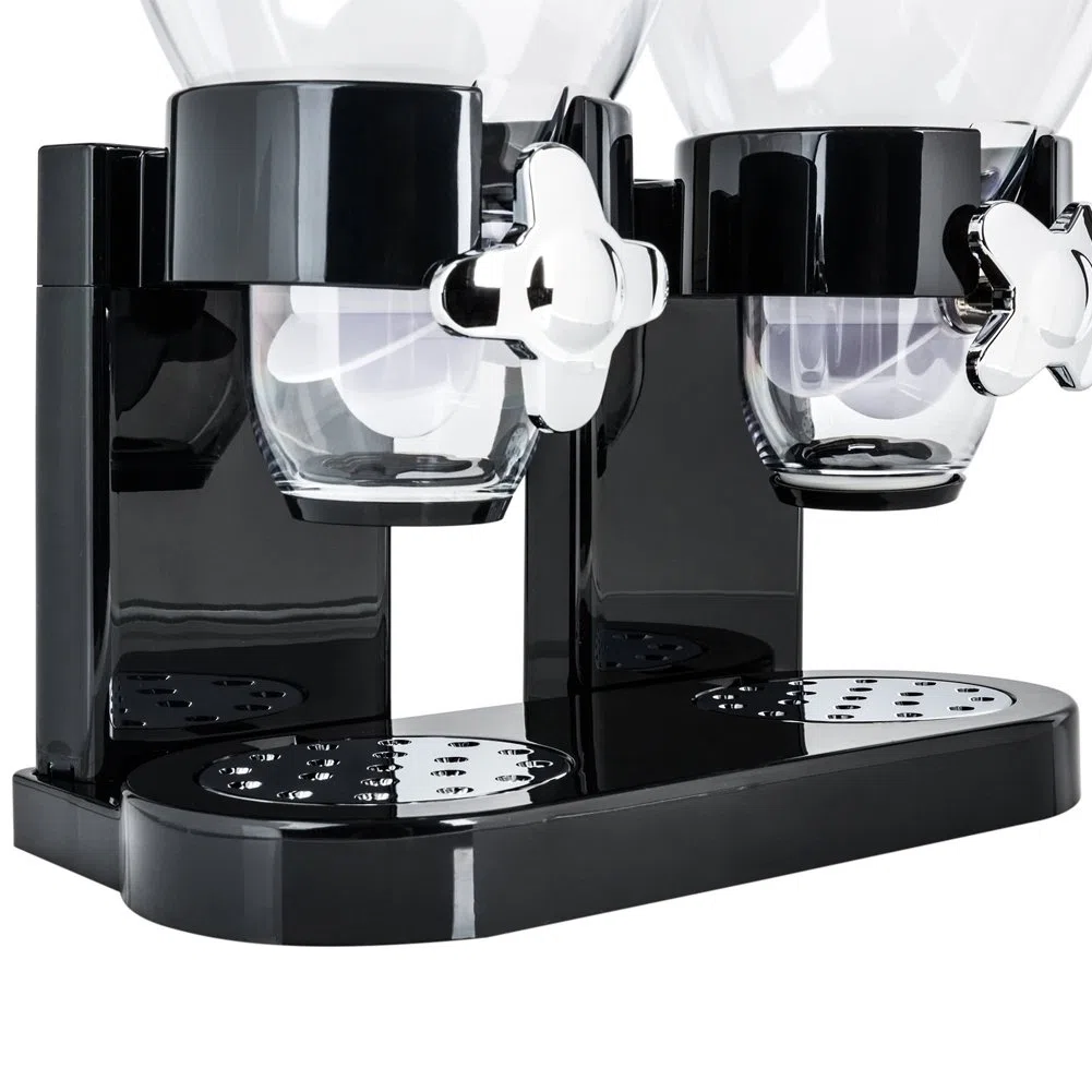 BAKAJI Dispensador de Almacenamiento dosificador dispensador de Cereales Pasta Dulces Frutas secas con Rueda Doble contenedor de 8 litros y dosificador Interno (Negro)