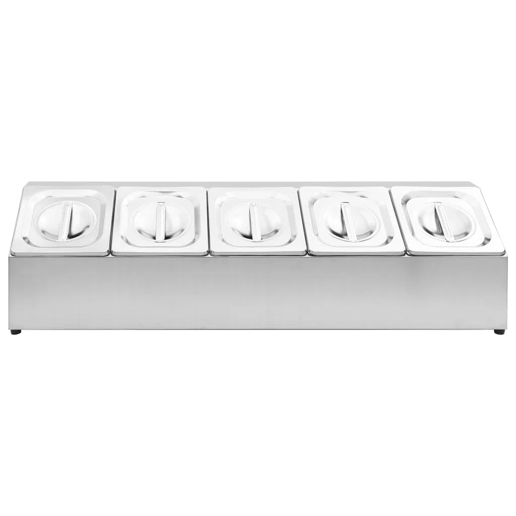 Furniture Select-Gastronorm - Contenedor con 5 bandejas GN 1/6 de acero inoxidable