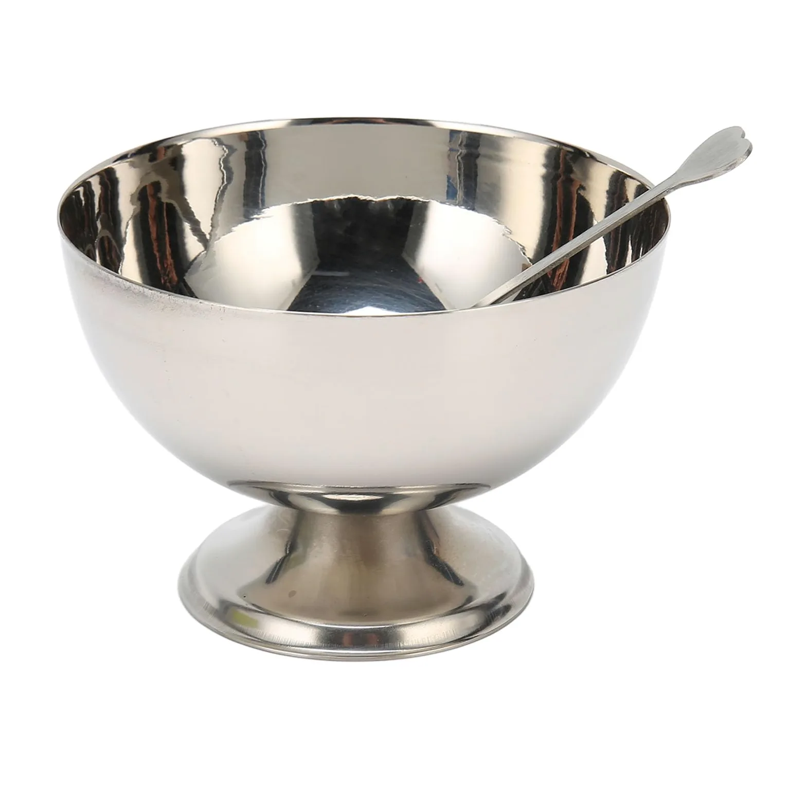 Juego de 4 Cuencos con Patas de Acero Inoxidable, Tazas Reutilizables para Helados, Frutas y Aperitivos de Postre