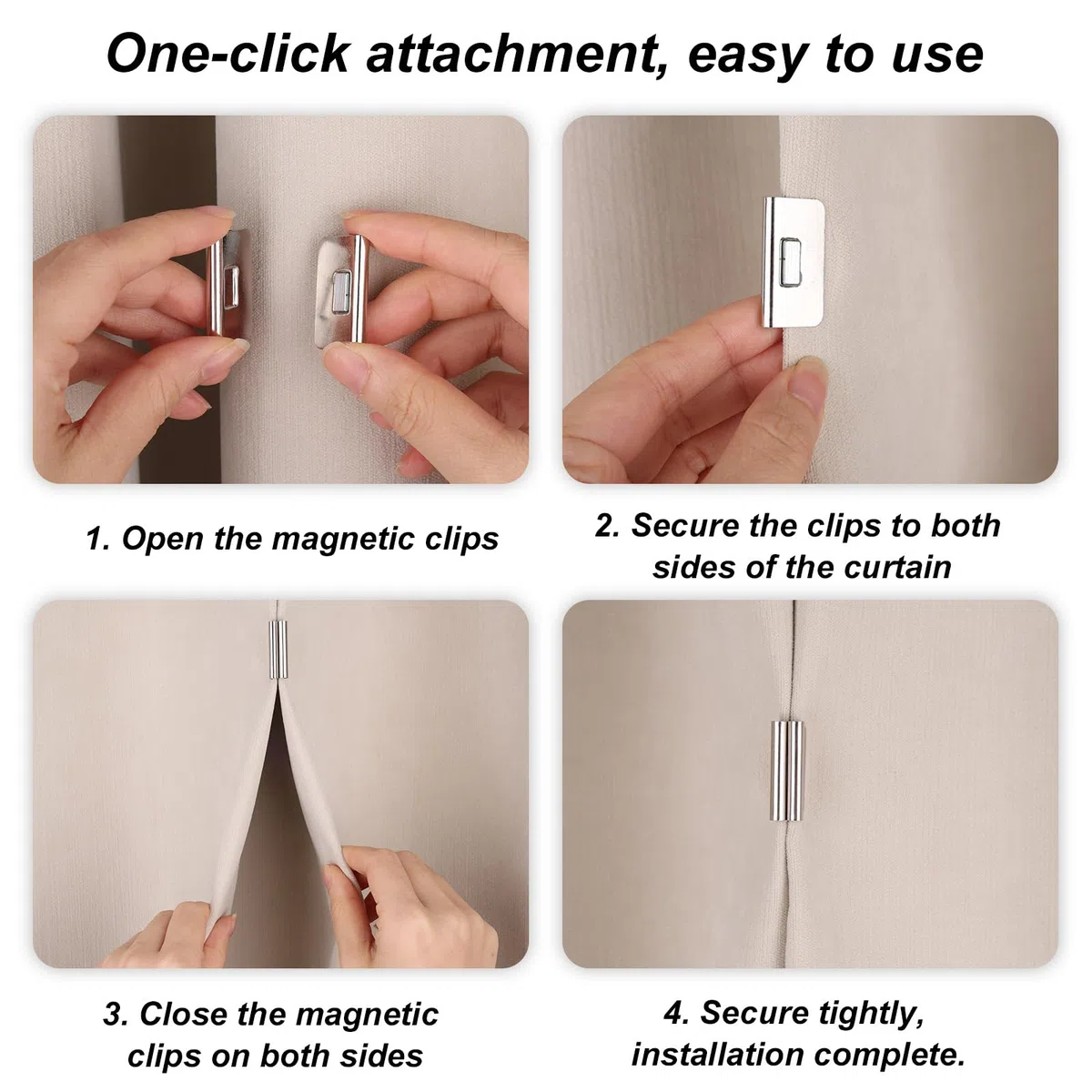 32uds Clips Magnéticos Cortinas, Clips de Cierre Magnéticos Cortinas Ducha No Requieren Taladro Ideales para Oficina Hogar Baño Dormitorio y Patio