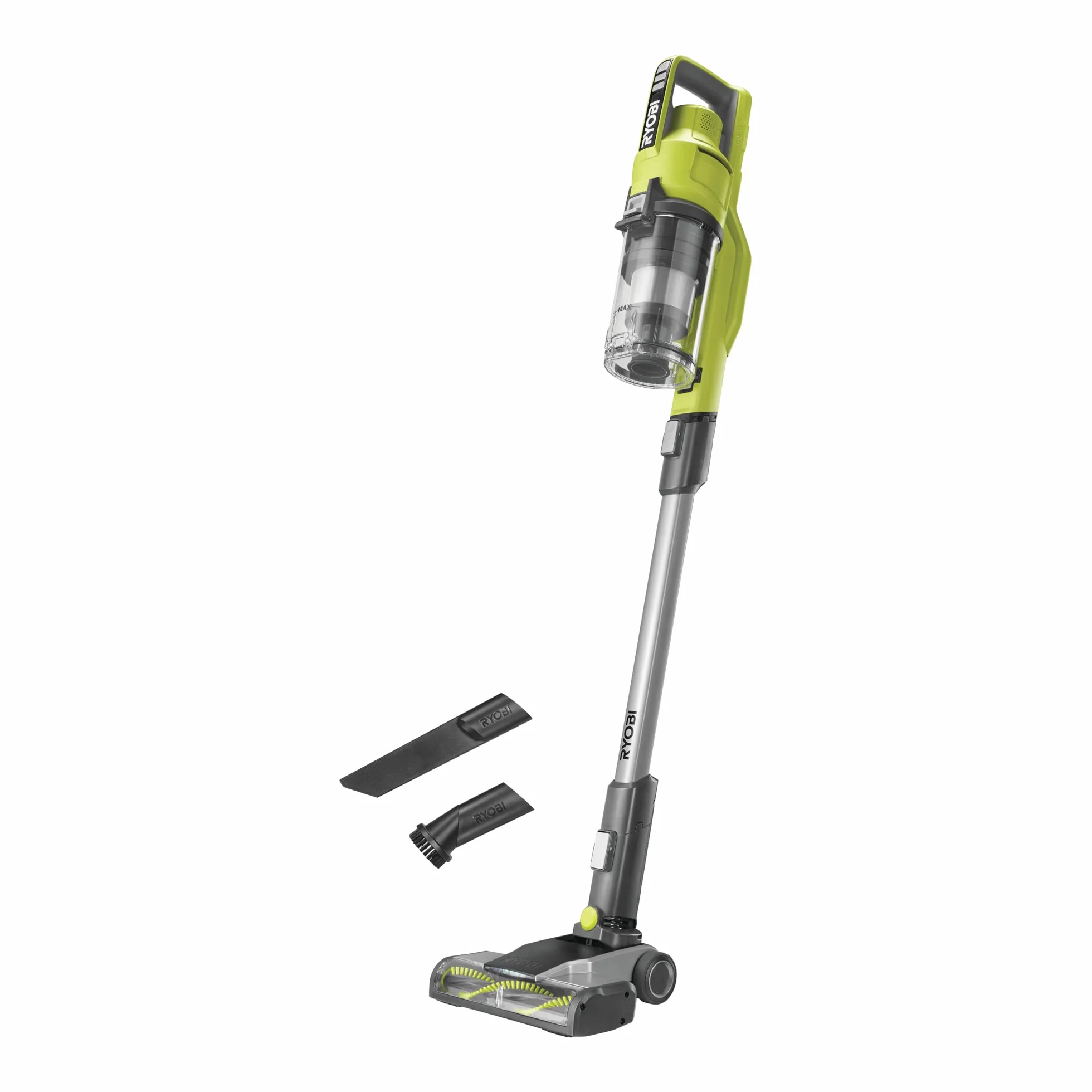 Ryobi - Aspirador de Escoba sin Cable 18V One+ - Depósito 0,6l - Caudal 820l/min - Tubo Extraíble - Ideal para Limpieza de Suelos Duros, Parquet, Alfombras - sin Batería ni Cargador - RSV18-0
