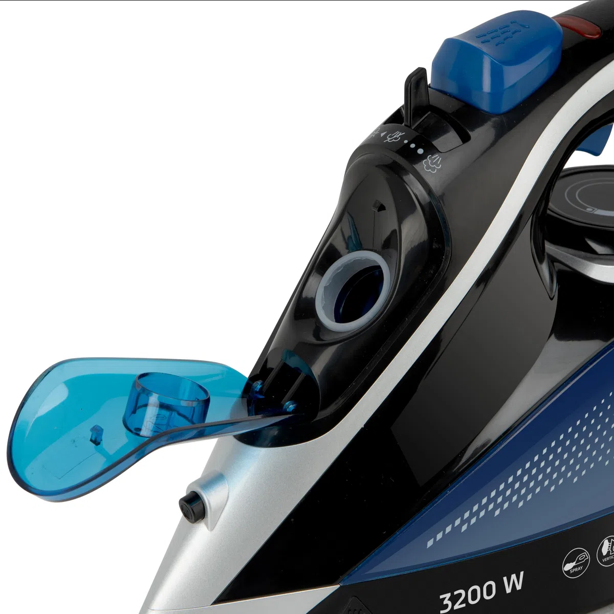 Orbegozo SV 3200 Plancha de Vapor 3200W, Vapor Continuo 45 g/min, Golpe de Vapor 220 g/min, Suela Cerámica con Punta de Precisión, Planchado Normal, Vertical y Seco, Sistema Anti Cal