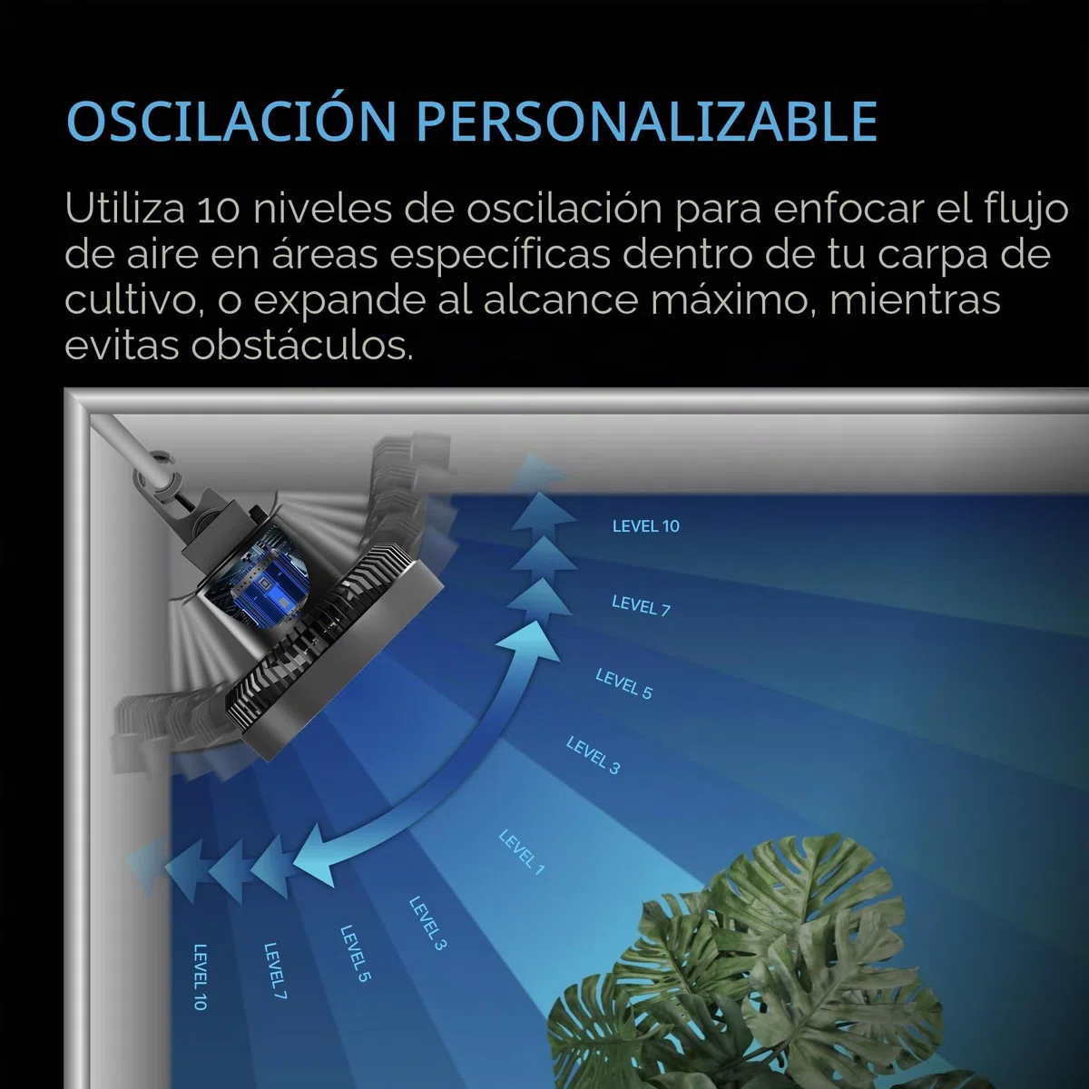 AC Infinity CLOUDRAY S6, 15cm ventilador de clip para tienda de cultivo de con motor EC rediseñado de larga duración, 10 velocidades de viento dinámicas personalizadas y oscilación de 10