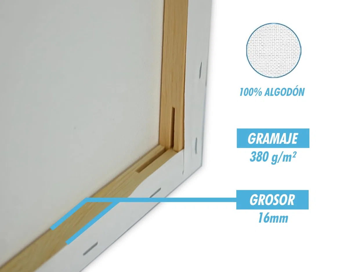 CHELY INTERMARKET MOD560 Lienzos Para Pintar 60X60 CM Pack 4 Unidades Bastidor Madera 16 MM Algodón Blanco Preimprimado Profesional Para Acrílico Óleo Manualidades Bellas Artes Artistas Aficionados