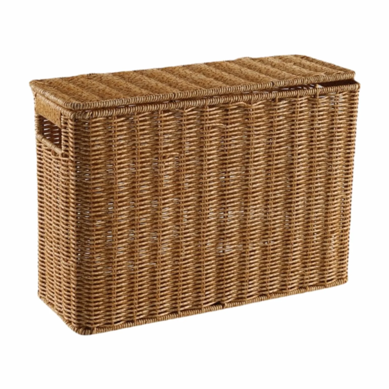 Fenteer Caja de almacenamiento estrecha y alta, organizador de periódicos, revistero tejido con asa para cocina, ropa y sala de estar, S