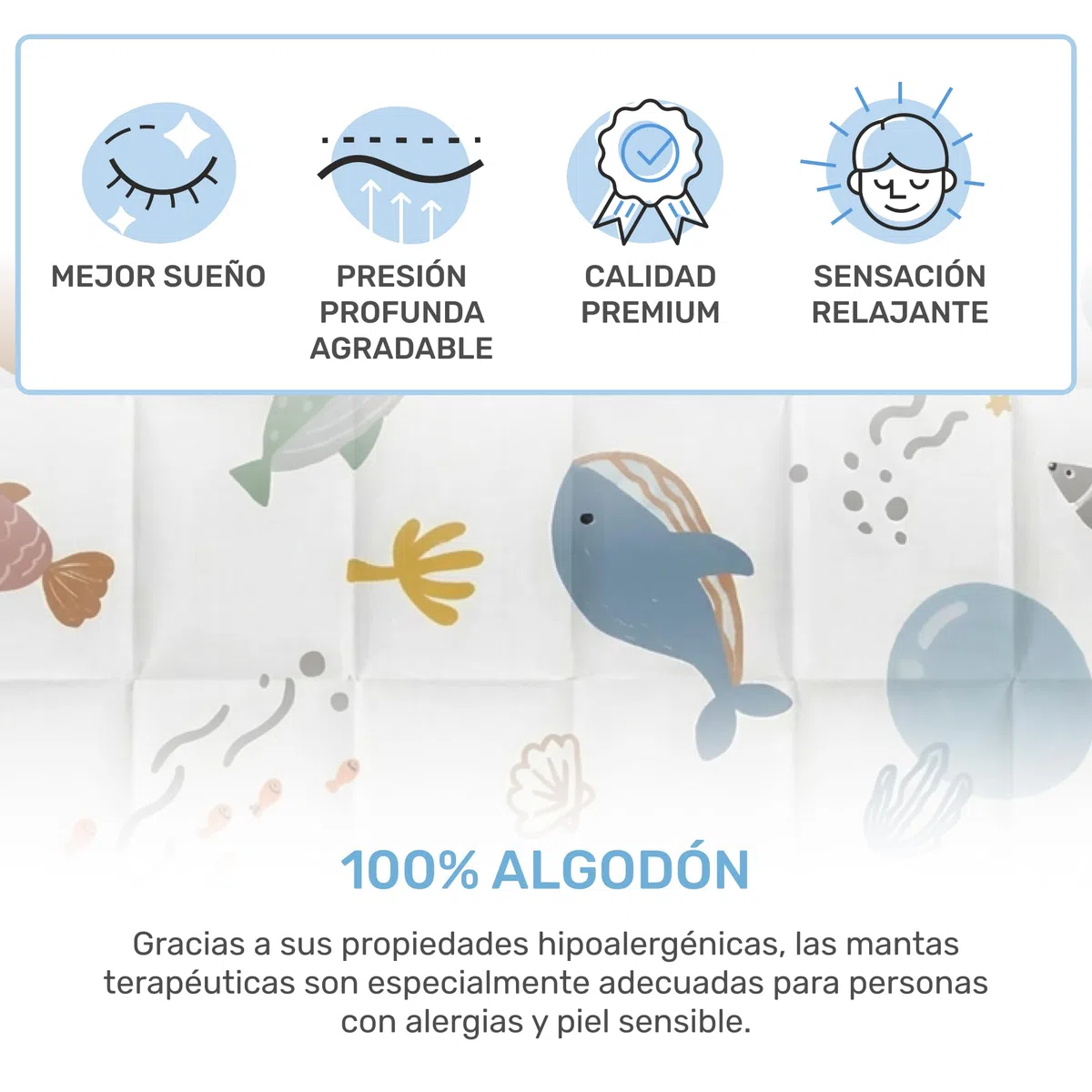 Dailydream Manta Pesada para niños, 90 x 120 cm, 2,5 kg, diseño de Espacio, de algodón 100%, Relleno de Perlas de Cristal, Manta terapéutica para Peso Corporal 20-35 kg