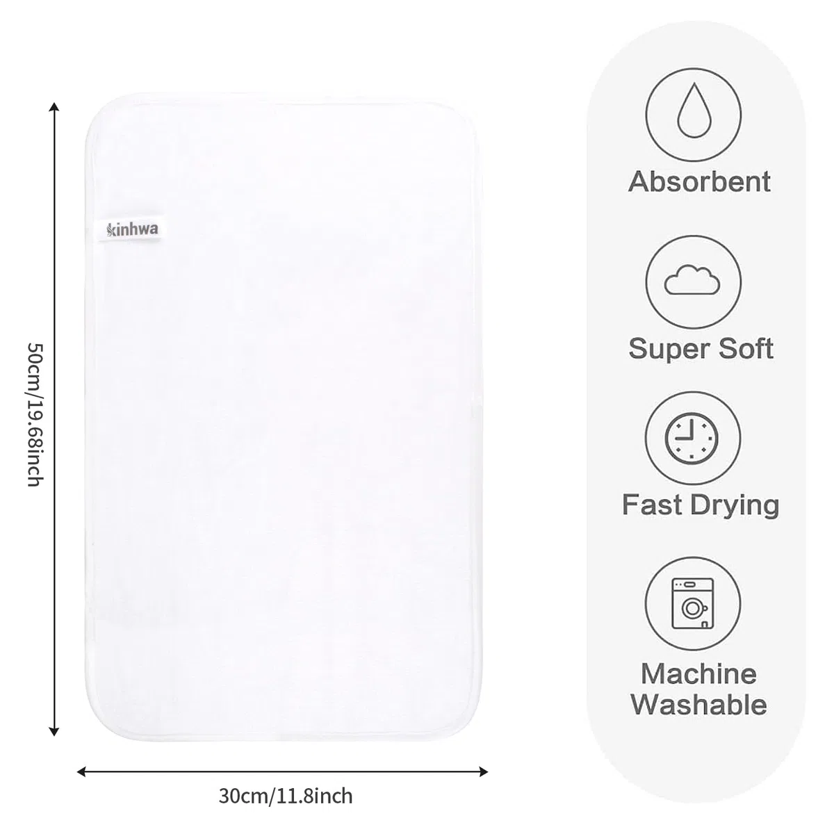 KinHwa Toallas de mano suaves de microfibra para baño, toallas absorbentes para invitados pequeños, toallas gruesas de cara de 30 cm x 50 cm, paño de secado rápido para baño, spa, gimnasio, paquete de