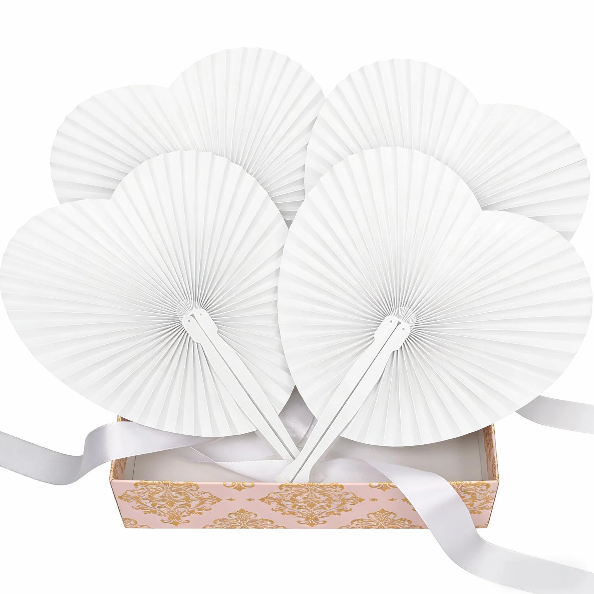 60 Abanicos Personalizados Blanco Boda Invitados Mano Regalos Decoración Fiestas Papel