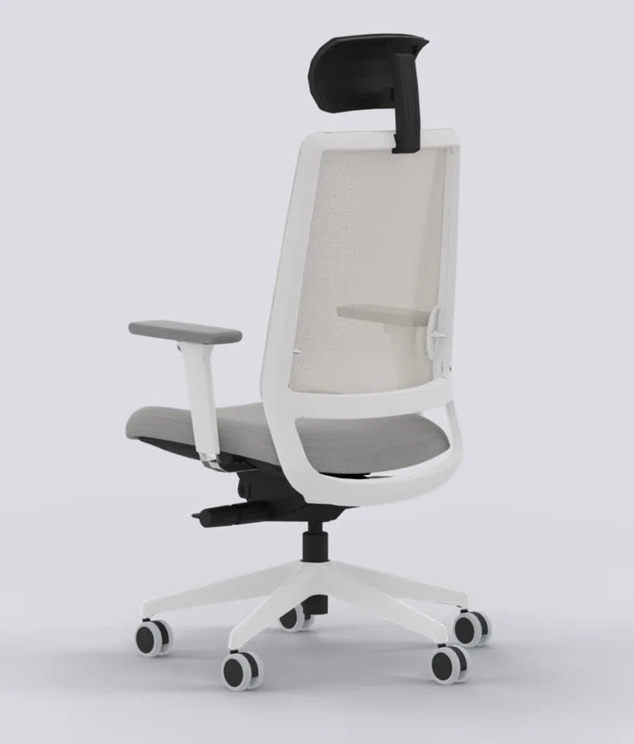 Silla de Oficina ergonómica Blanca Gris Top Gama Profesional Sense Silla o sillón de Escritorio