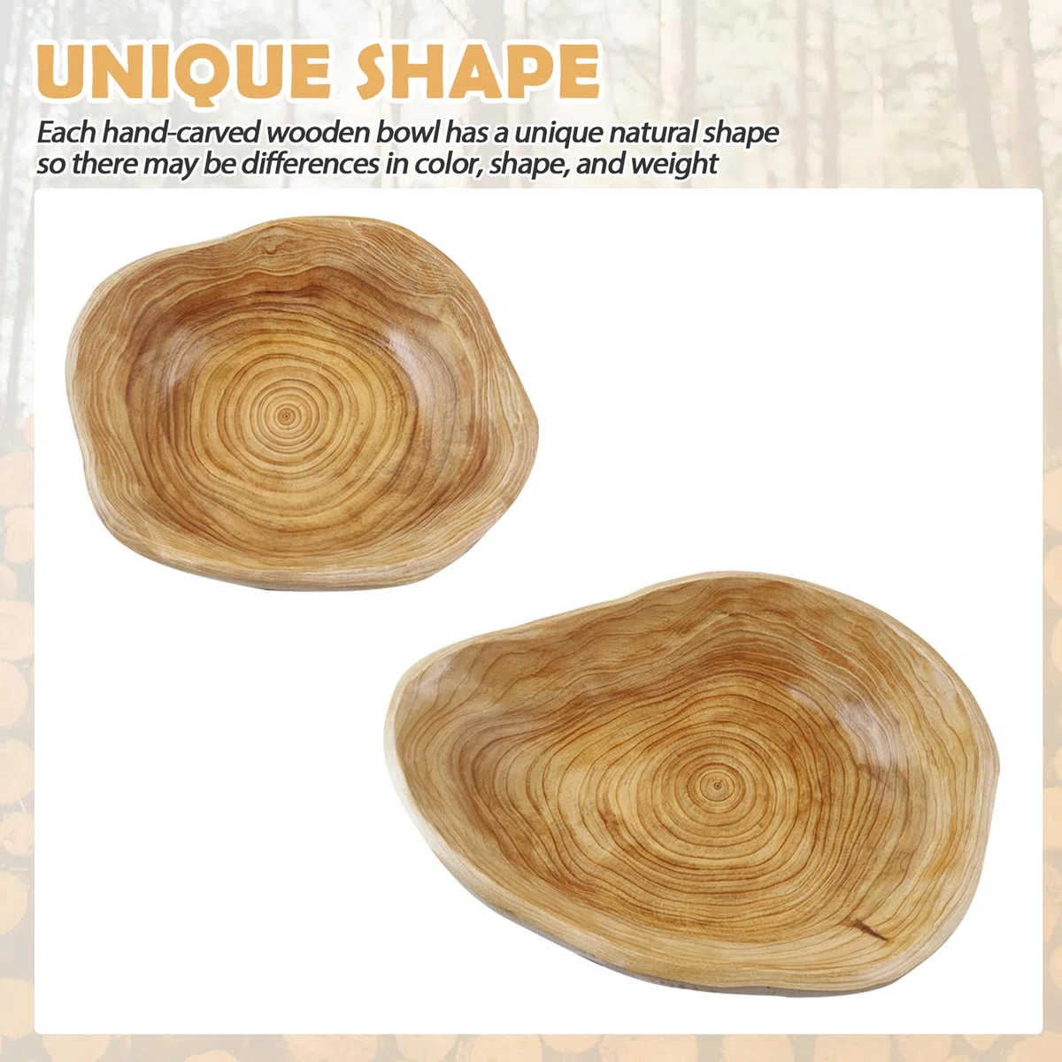 Frutero de madera hecho a mano – Cuenco de madera natural decorativo en forma irregular, ensaladera rústica de madera para frutas, aperitivos o decoración de mesa, ideal para cocina y salón (20-24 cm)