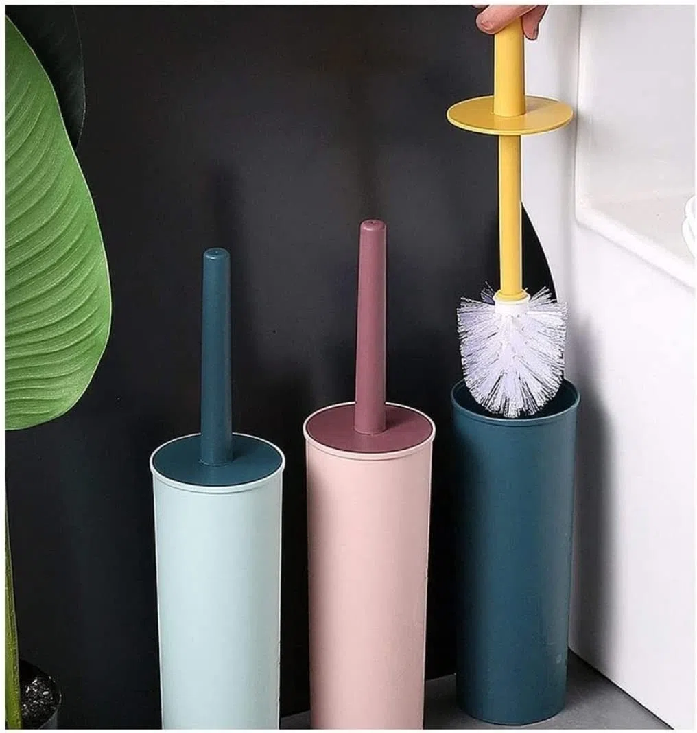 Juego de escobilla de inodoro y soporte, cepillo de inodoro y soporte, cepillo de inodoro completamente cerrado, juego de cepillo de inodoro para baño, limpieza de inodoro, cepillo de inodoro