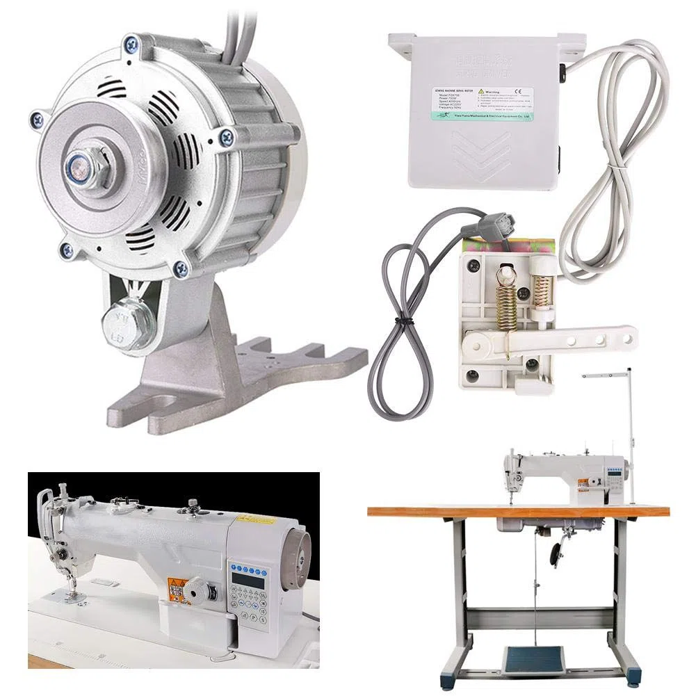 Motor Servo Industrial sin Escobillas para Máquina de Coser, 750W, 4000 RPM, 7N.m, Posición de Aguja, Enchufe UE