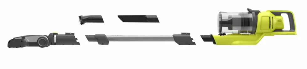 Ryobi - Aspirador de Escoba sin Cable 18V One+ - Depósito 0,6l - Caudal 820l/min - Tubo Extraíble - Ideal para Limpieza de Suelos Duros, Parquet, Alfombras - sin Batería ni Cargador - RSV18-0