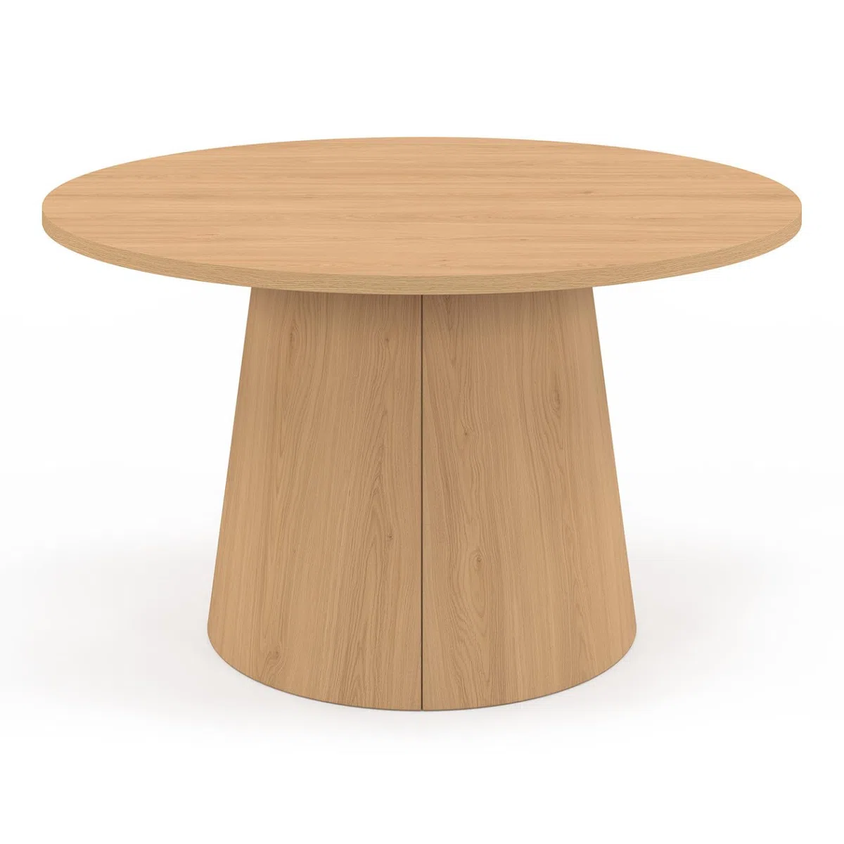 IDMarket – Mesa baja redonda ángel 70 cm pie central madera efecto haya