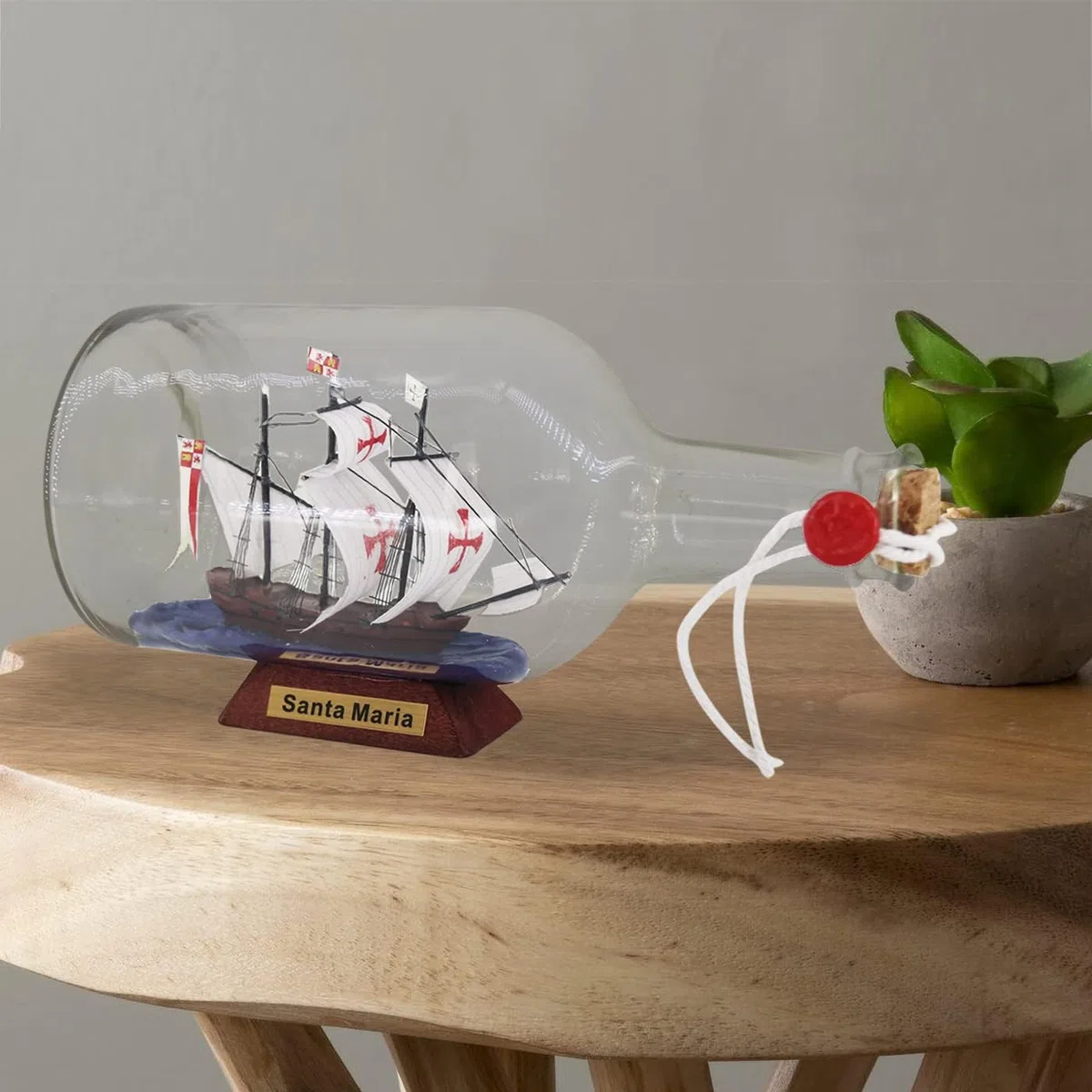 Decoraciones de Modelo de Velero Clásico, Velero en una Botella, Modelo Acabado Barco en una Botella de Vidrio, Regalos Conmemorativos de Artesanía (22 * 9 * 11 Cm)