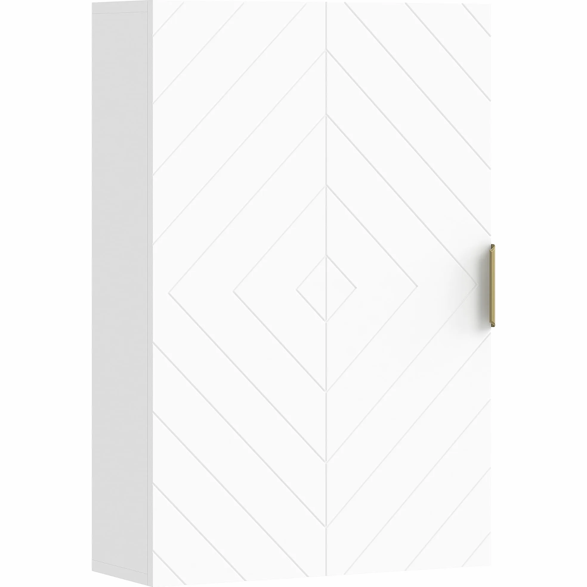 kleankin Armario para Baño de Pared Moderno Mueble para Baño Suspendido con 1 Asa de Acero y Estantes Ajustables para Cocina 40x15x60 cm Blanco