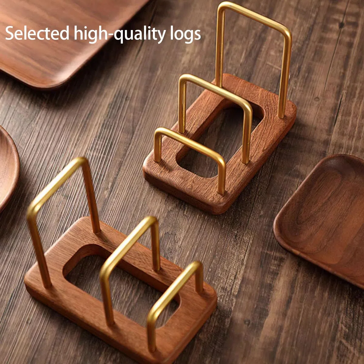 Estante base de madera para tablas de cortar, bandejas, sartenes, almacenamiento, multiusos, organizador de encimera de cocina, soporte para tabla de cortar