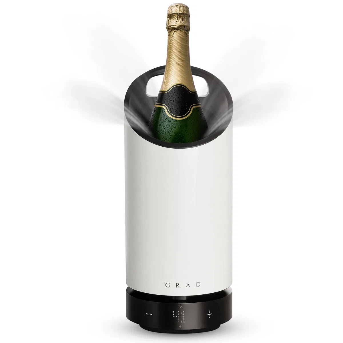 Grad No.1 Cooler(Blanco roto) enfriador silencioso,portátil con ajuste preciso temperatura enfriador botellas aislado mantiene bebidas frías horas regalo vino ideal para botellas hasta diámetro
