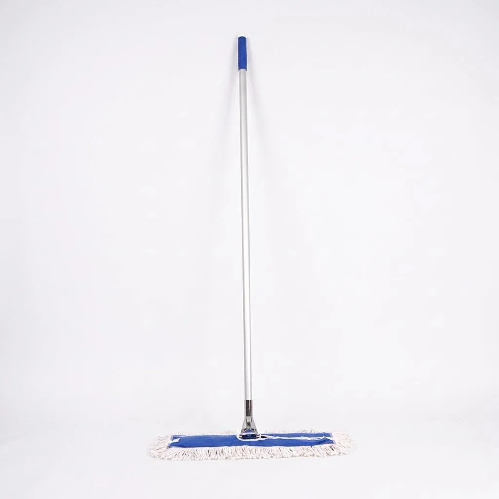 Mopa Industrial de Algodón con Palo de Aluminio 130 cm | Sistema Completo con Bastidor y Recambio Profesional | Limpieza de Suelos Mármol, Gres, Terrazo y Parquet (90 cm)