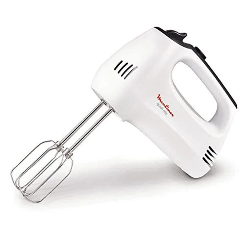 Moulinex HM3101 - Batidora amasadora y varillas con gancho para amasar y varillas para batir, 5 velocidades y función turbo, 300 W, pan y repostería