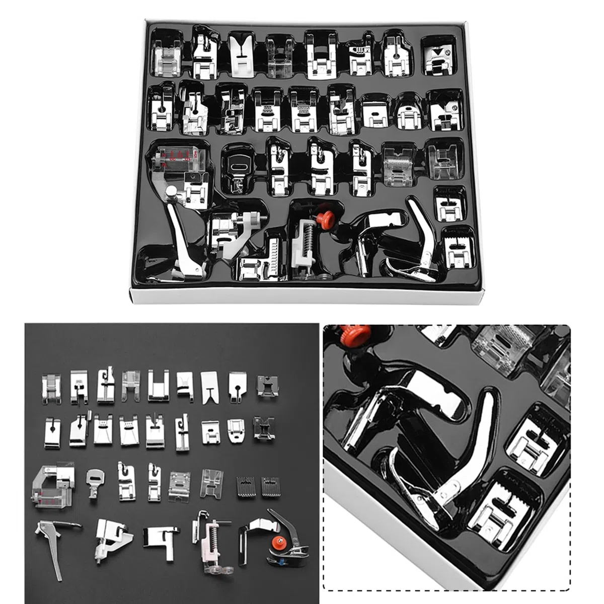 Singer Juego de 32 Prensatelas para Máquina de Coser, Pies para Caminar, Accesorios Originales