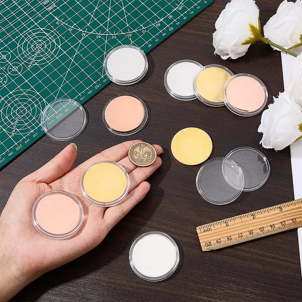 BENECREAT Monedas vacías de 3 mm, 40 colores, para grabado láser, monedas grabadas en blanco, para manualidades, cumpleaños, viajes, colecciones conmemorativas