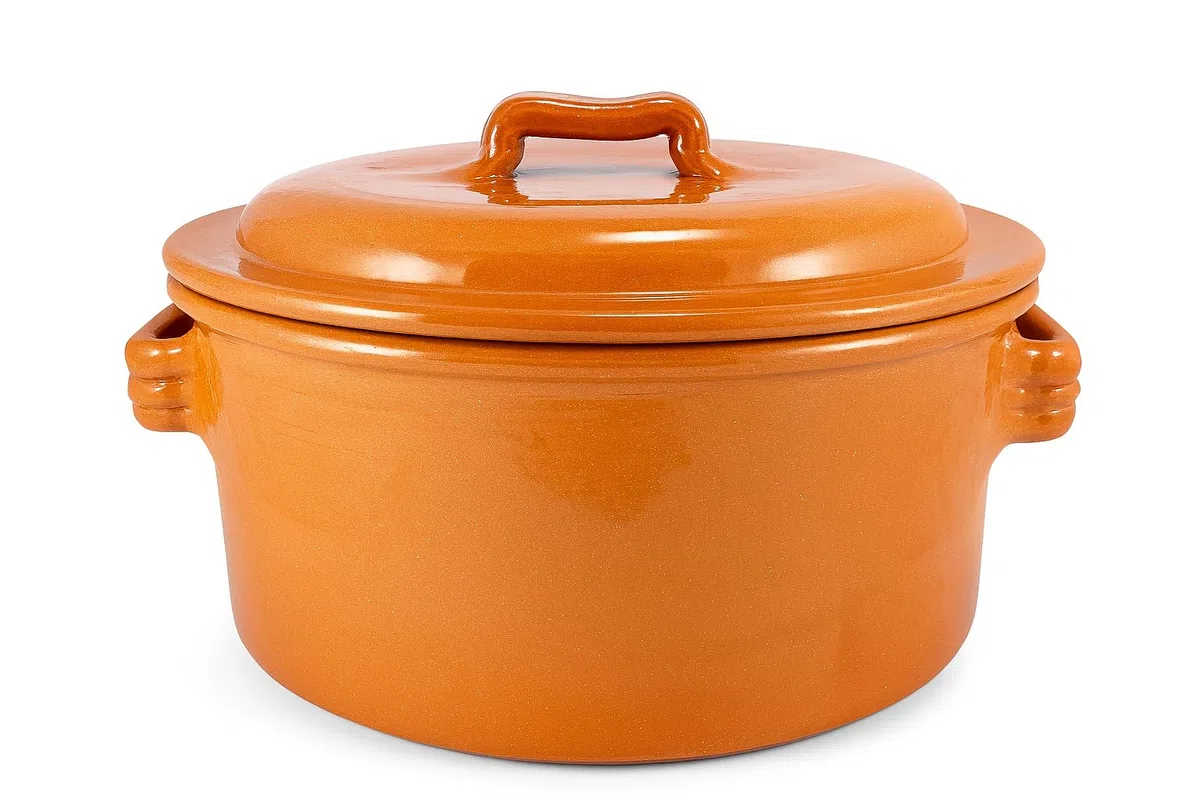 Olla Cazuela Tartera cacerola barro esmaltado 24 cms diámetro CON TAPA