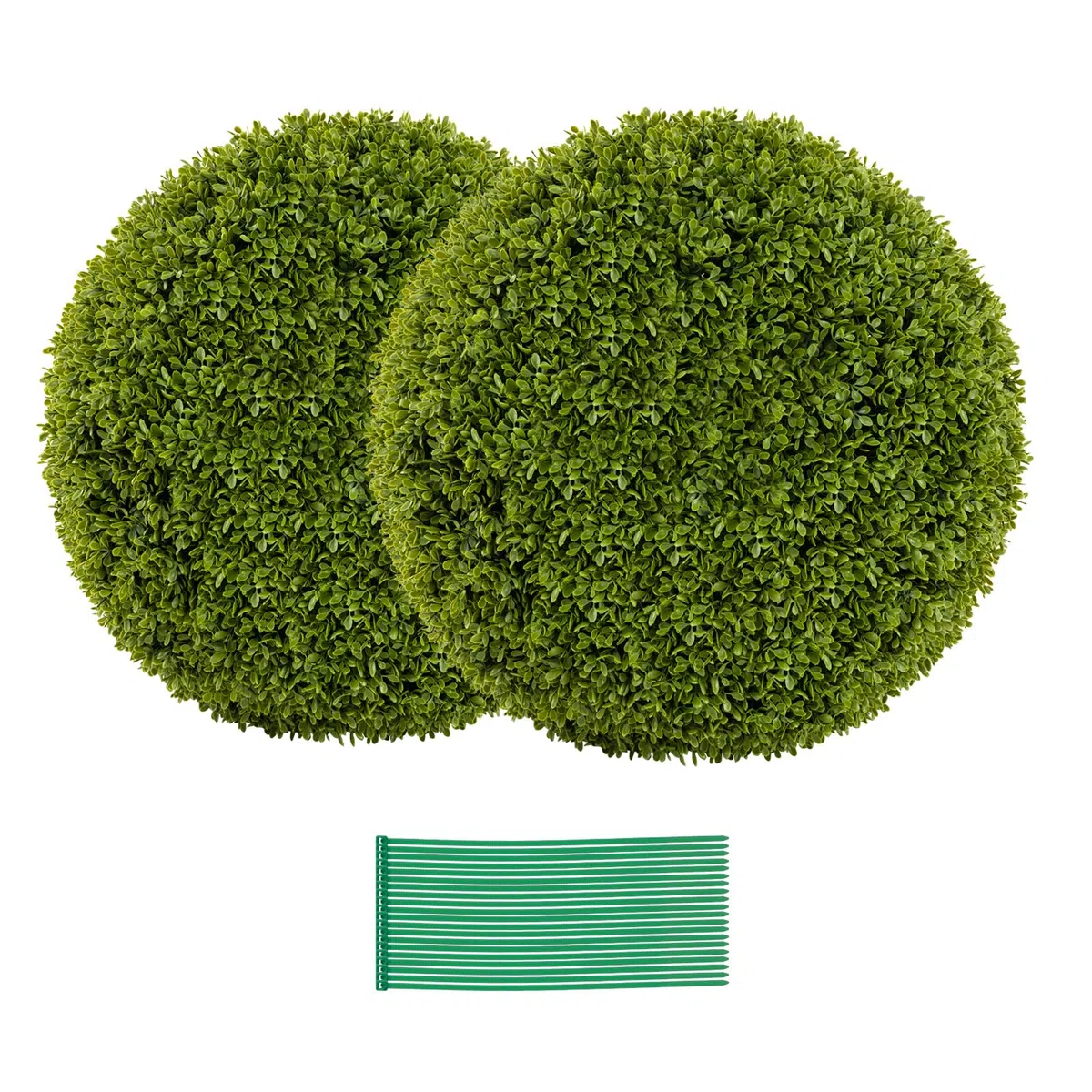 GIANTEX Juego de 2 Bolas Decorativas de Planta Artificial, Plantas Esféricas de 39/50 cm, con Hojas Simuladas Resistente al Sol, Planta Decorativas para Balcón, Patio, Hogar, Boda (39 cm)