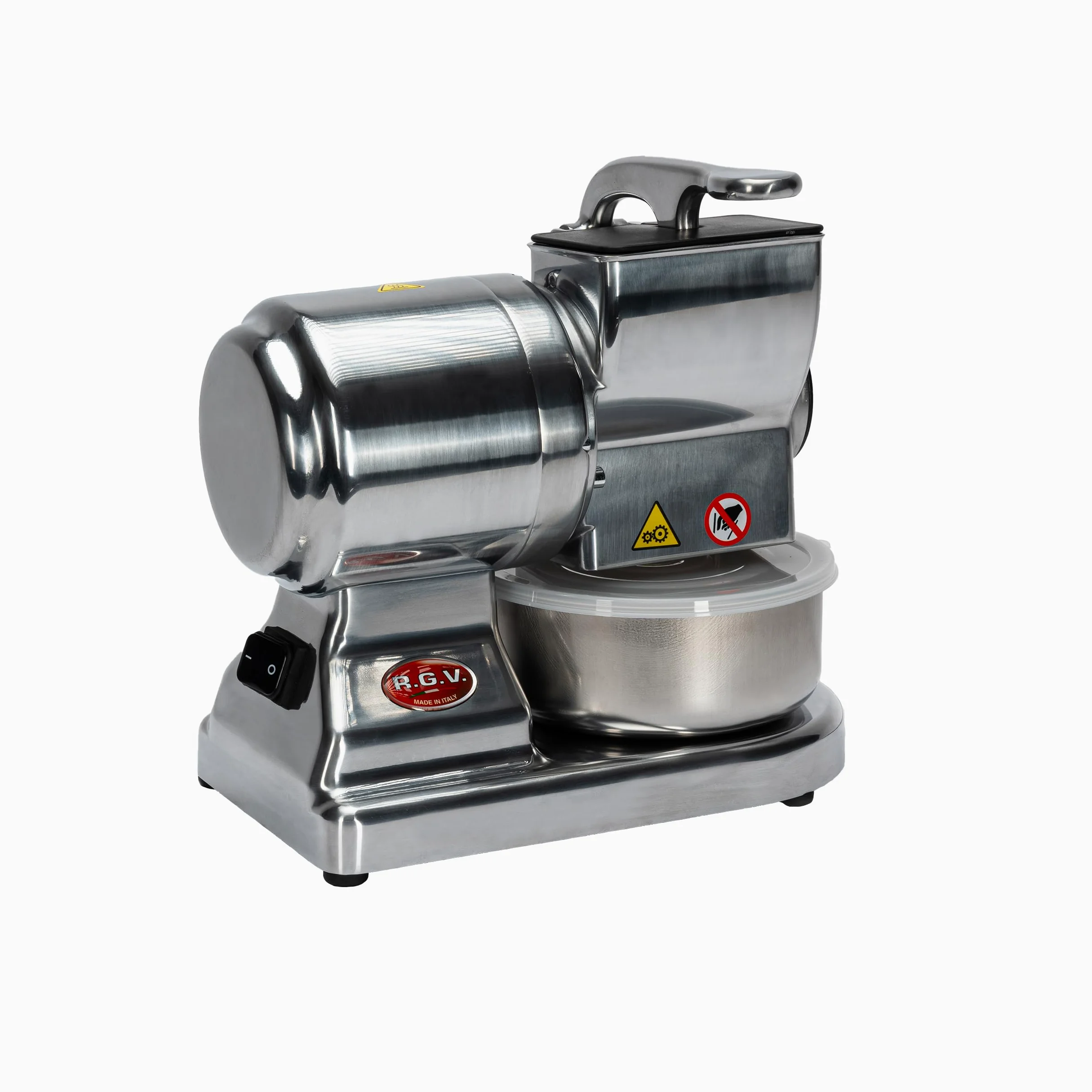 RGV Rallador eléctrico Maxi Essential, fabricado en Italia, rodillo profesional de acero inoxidable extraíble y apto para lavavajillas, plateado, 450 W