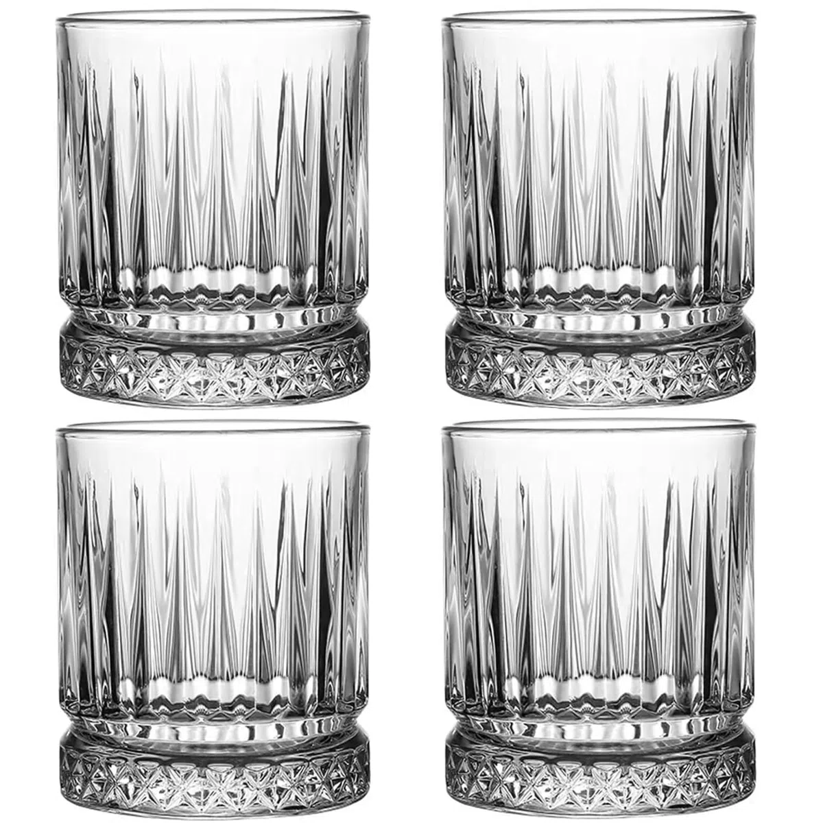 Vasos de whisky de cristal, juego de 4 de 350 ml de cristal soplado a mano sin plomo, perfectos para whisky escocés, bourbon, manhattans, old fashioned's, cóctel (actualizado)