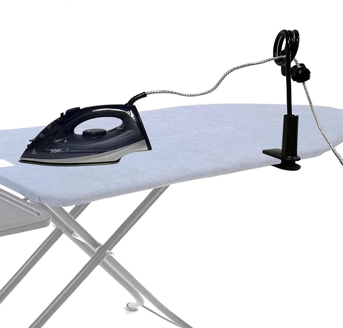 AUXPhome Cord Minder Flexible y Ajustable, Hierro, Negro