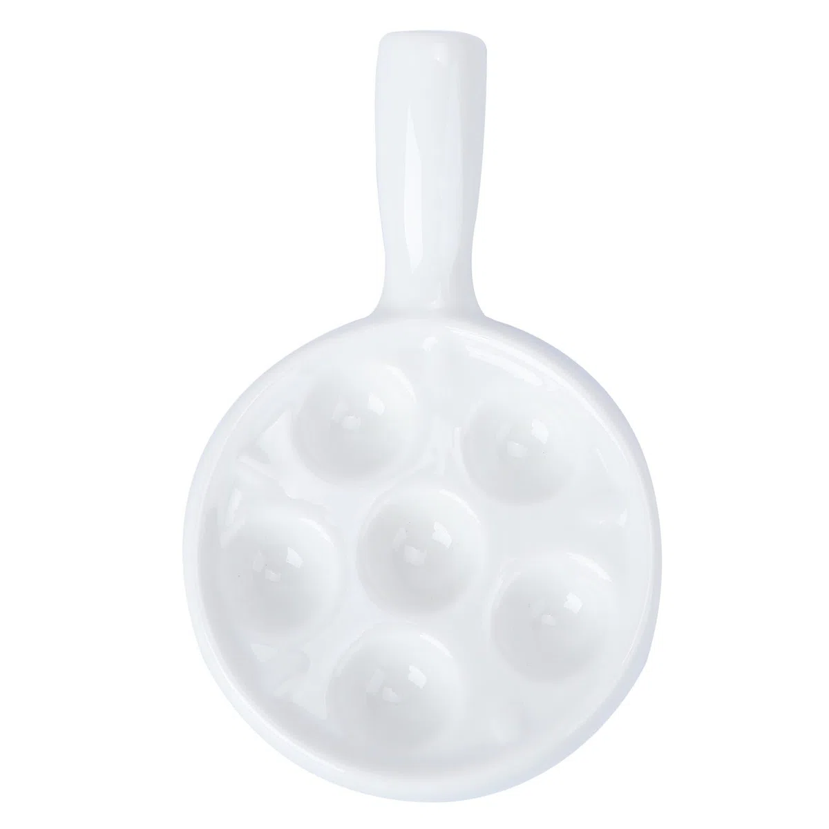 Alipis Plato De Cerámica Para Caracoles Con 6 Orificios Platos Para Caracoles Plato Para Hornear Con Mango Fácil De Sostener Para Restaurante De Cocina Casera