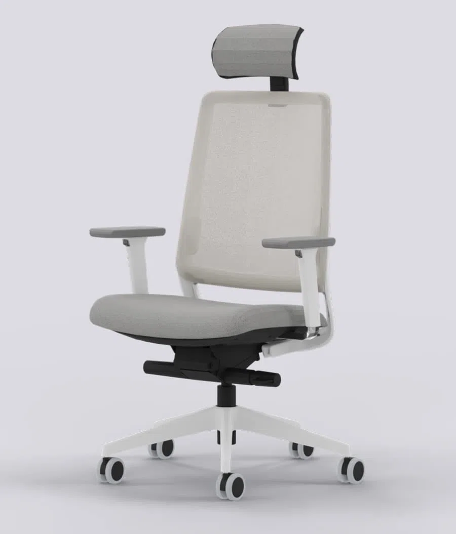 Silla de Oficina ergonómica Blanca Gris Top Gama Profesional Sense Silla o sillón de Escritorio