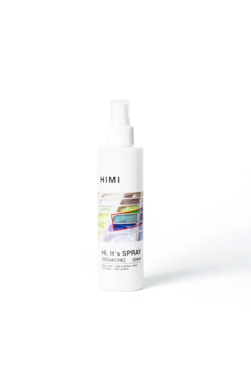 HIMI Gouache Spray de 200 ml, mantiene el gouache húmedo, reactiva, previene bacterias, suministros de arte para artistas, principiantes, colores de pintura de larga duración, a prueba de fugas