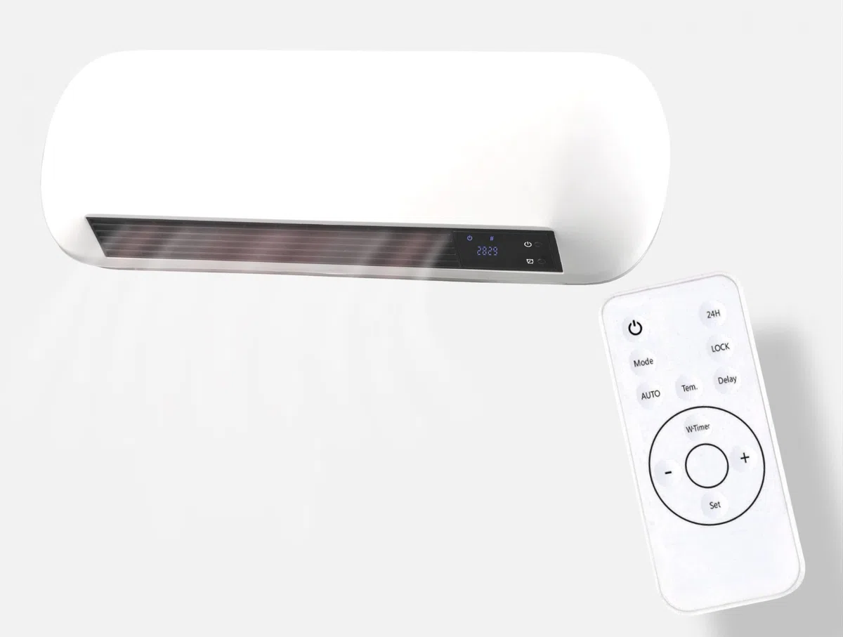 PURLINE | Calefactor Split Cerámico de Pared 2000W con Mando a Distancia HOTI M55 Purline, Tecnología de Ahorro Energético y Diseño Moderno - Calefactor Mando Distancia 2000W
