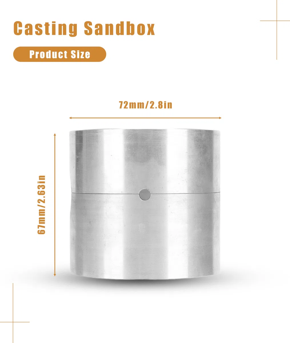 Gugxiom Caja de de Fundición, Molde de Fundición de Joyería Cilíndrico de Aluminio, Fabricación de Joyas de Bricolaje, Horno de Caja de de Fundición Resistente a
