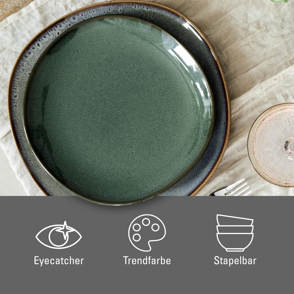 like. by Villeroy & Boch Lave Vert Plato postre 23,5x23x2,6cm