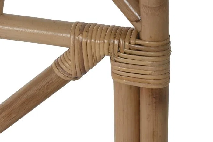 DRW Cabecero Cama 135-150 cm de Ratan Media Luna con Patas 153x4x146 cm