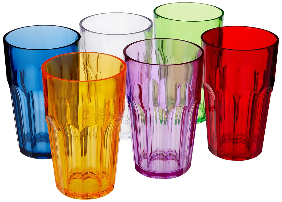 Guzzini - Happy Hour, juego de 6 vasos altos para beber - Ø8 x h12 cm - Capacidad: 420 cc - 07230652
