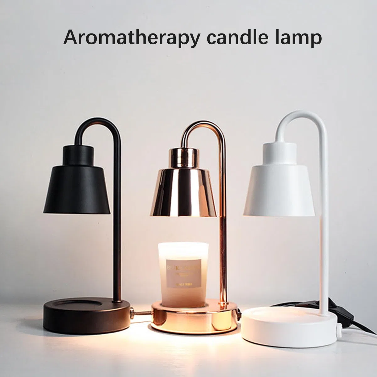 Lámpara Calentadora de Cera Eléctrica, Calentador de Velas con Fragancia, Lámpara Calentadora de Velas, Derretimiento de Velas Regulable con Control de Dial Y 2 Bombillas, Farol(110v negro)