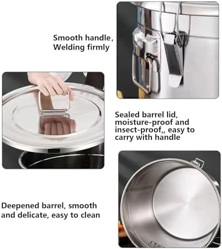 Tarro de Acero Inoxidable Sellado con Tapa, Recipiente hermético para almacenar Alimentos en la Cocina.